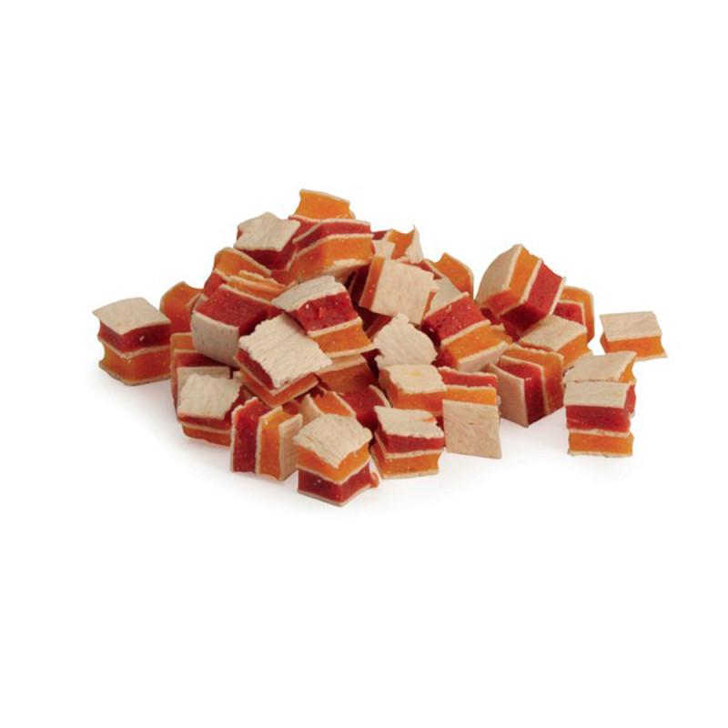 Лакомства для собак для дрессировки и поощрения Camon мясные кубики с уткой/тыквой и треской 1,3 см 80 г (2731127344) - фото 2