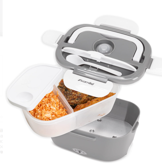 Ланч-бокс електричний Kamille Vizo із двома ємностями 1,5/0,45 л Сірий/Білий (2171) - фото 7 Ланч-бокс електричний Kamille Vizo із двома ємностями 1,5/0,45 л Сірий/Білий (2171) - фото 7