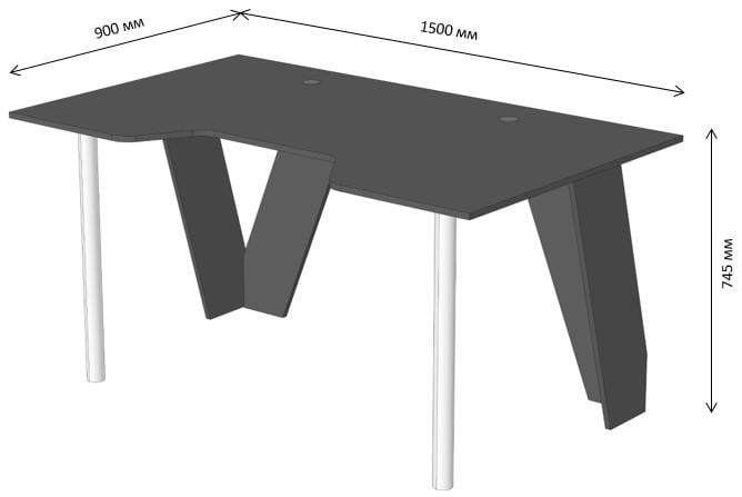 Стол компьютерный Квест 1500x900x745 мм Дуб Артизан - фото 3