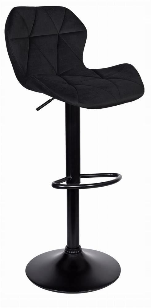Барний стілець Bonro B-087 велюровий зі спинкою та підставкою для ніг Чорний (132-76-42400408) - фото 2 Барний стілець Bonro B-087 велюровий зі спинкою та підставкою для ніг Чорний (132-76-42400408) - фото 2