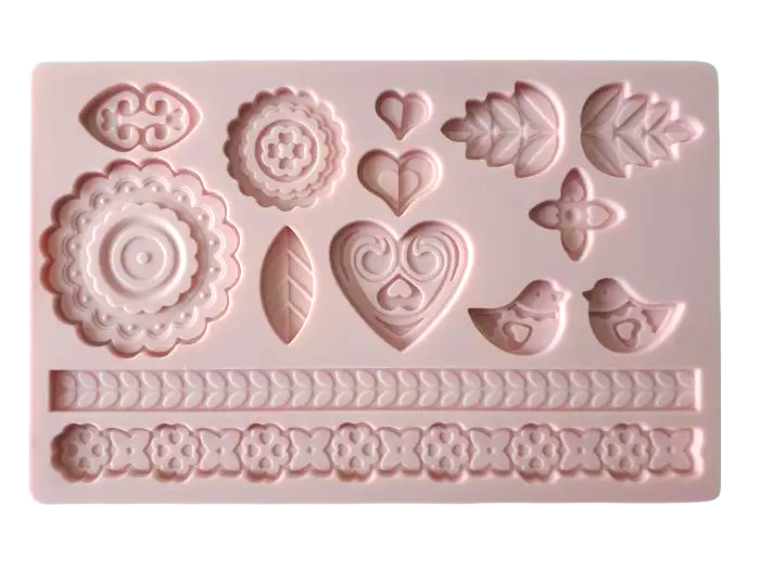Молд кондитерський для мастики та шоколаду Серце силіконовий 13x20 см (16671)