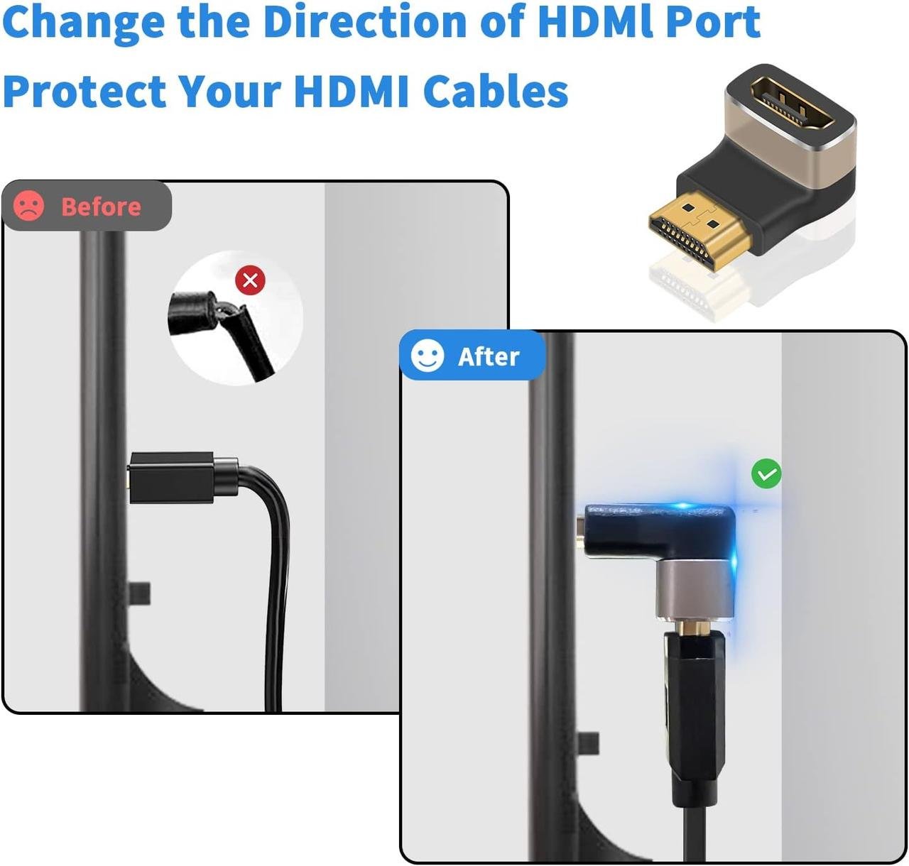 Адаптер HDMI прохідний кутовий I-Taki ADA-HDMI2.1-ADFM для під'єднання кабелю у важкодоступних місцях 1 шт. (000049340_1) - фото 5 Адаптер HDMI прохідний кутовий I-Taki ADA-HDMI2.1-ADFM для під'єднання кабелю у важкодоступних місцях 1 шт. (000049340_1) - фото 5