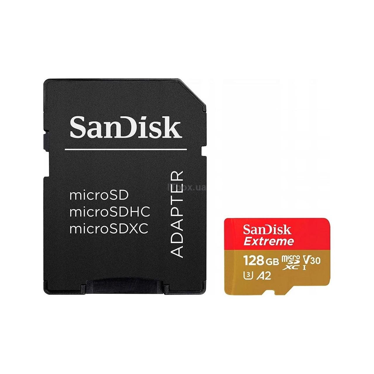 Картка пам'яті SanDisk Extreme SDSQXAA-128G-GN6AA microSDXC UHS-I U3 V30 A2 Class 10 128 GB (2623942334)