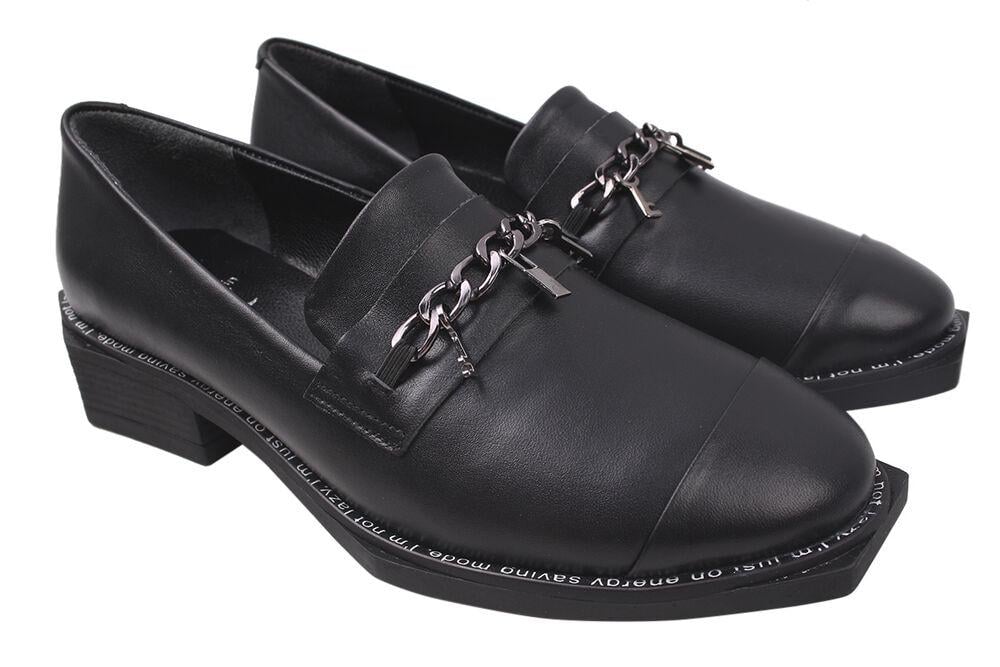 Туфли Aquamarin на низком ходу женские из кожи р. 39 Черный (1750-20DTC)