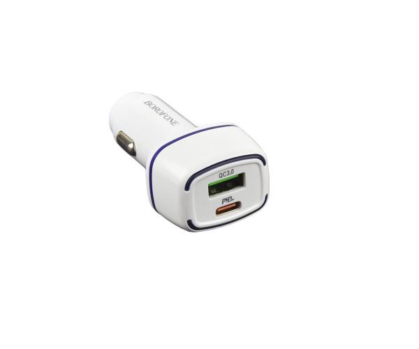 Устройство зарядное автомобильное Borofone BZ14A Usb QC3,0 Type-C PD 3A 20W White - фото 2