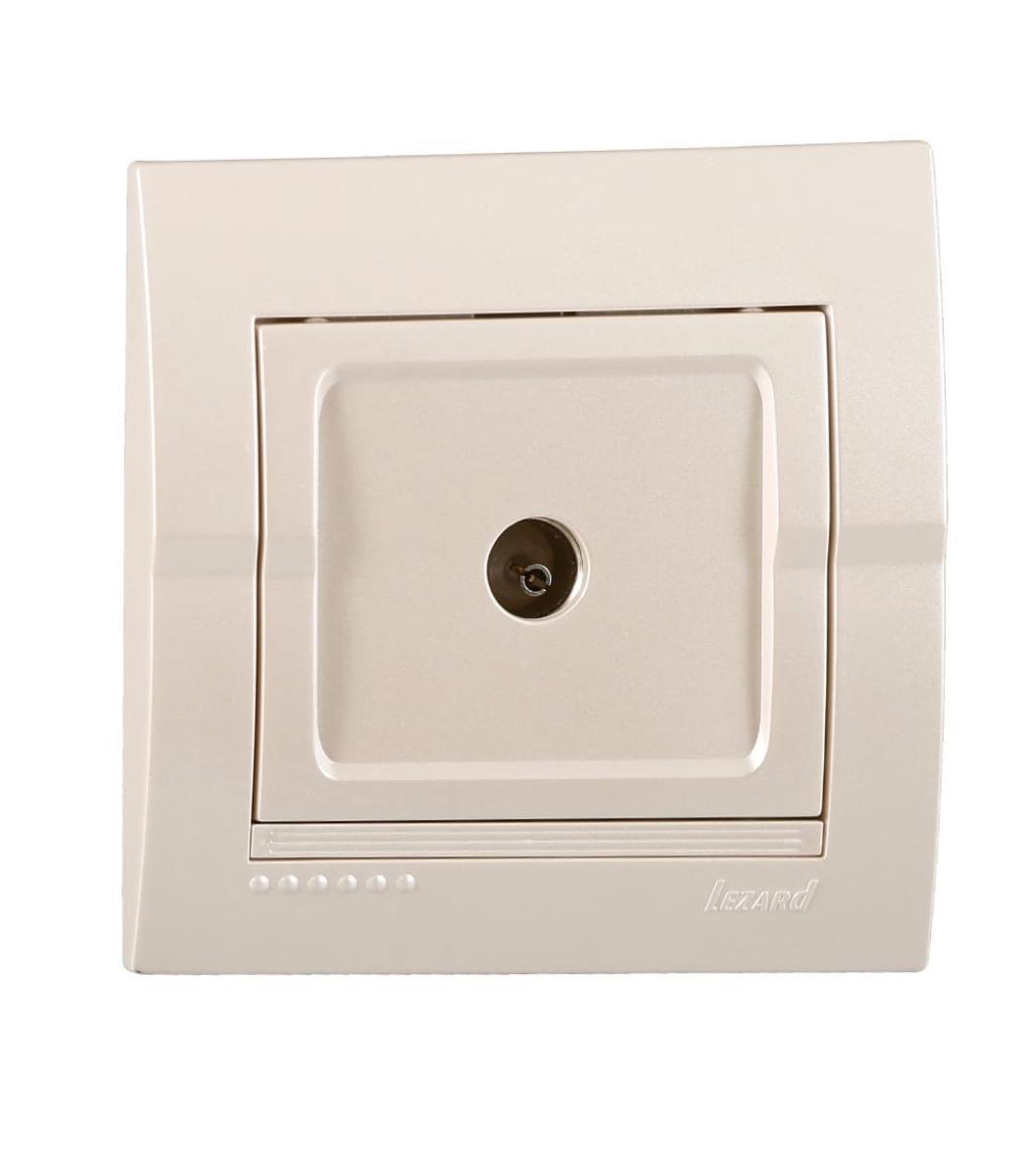 Розетка ТВ конечная Lezard Deriy Жемчужно-белый