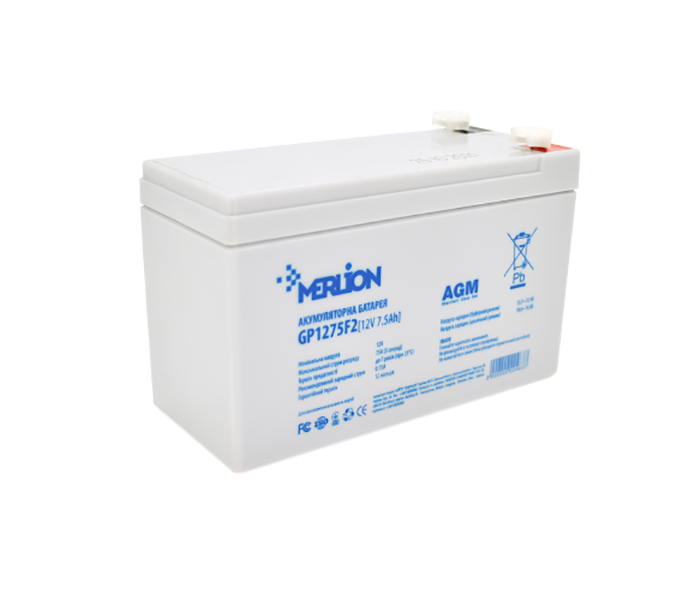 Аккумуляторная батарея Merlion AGM GP1275F2 12 V 7,5 Ah (23839) Аккумуляторная батарея Merlion AGM GP1275F2 12 V 7,5 Ah (23839)