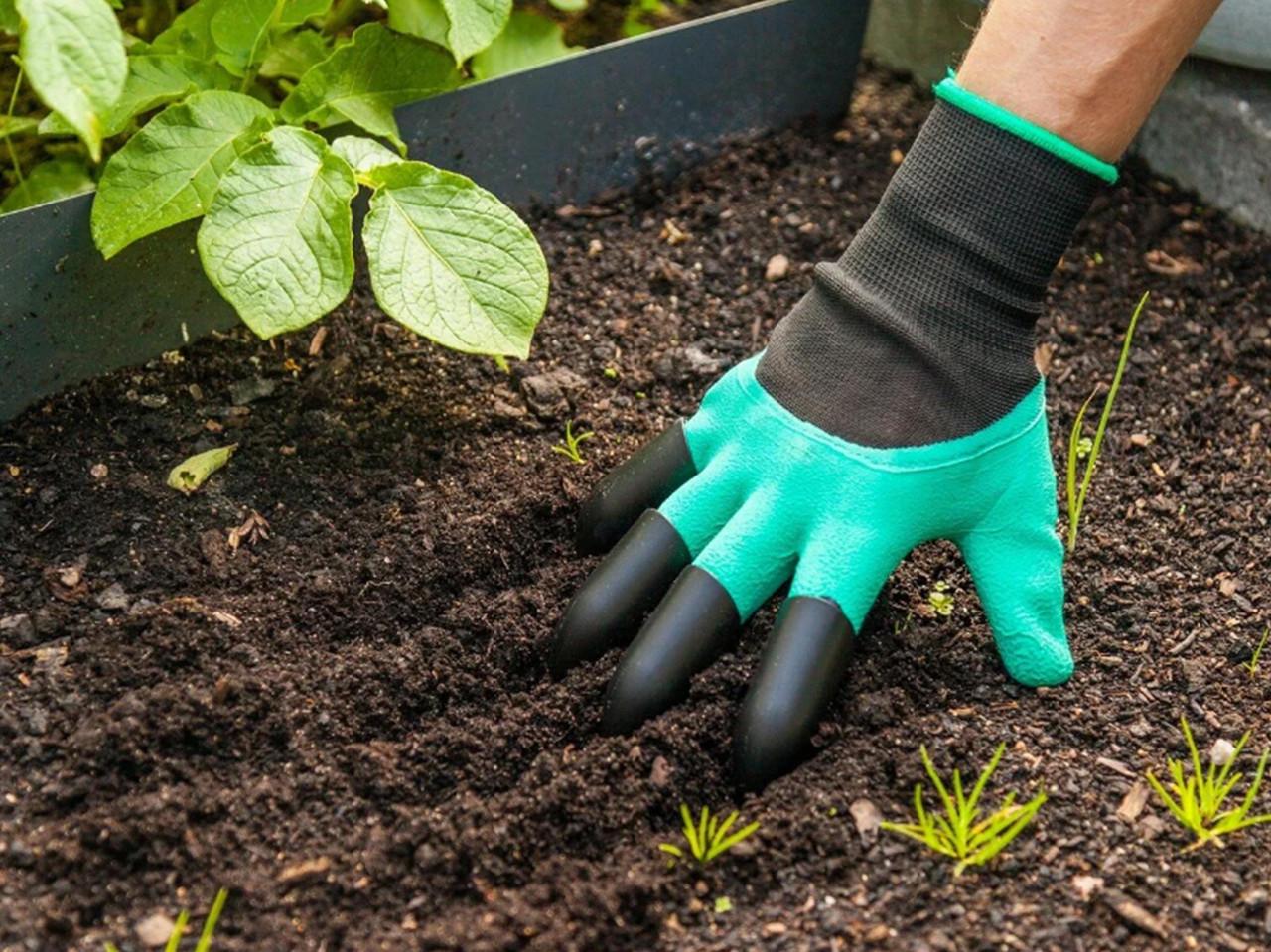 Перчатки для сада Garden Genie Gloves резиновые с когтями (GardenGenie) - фото 3