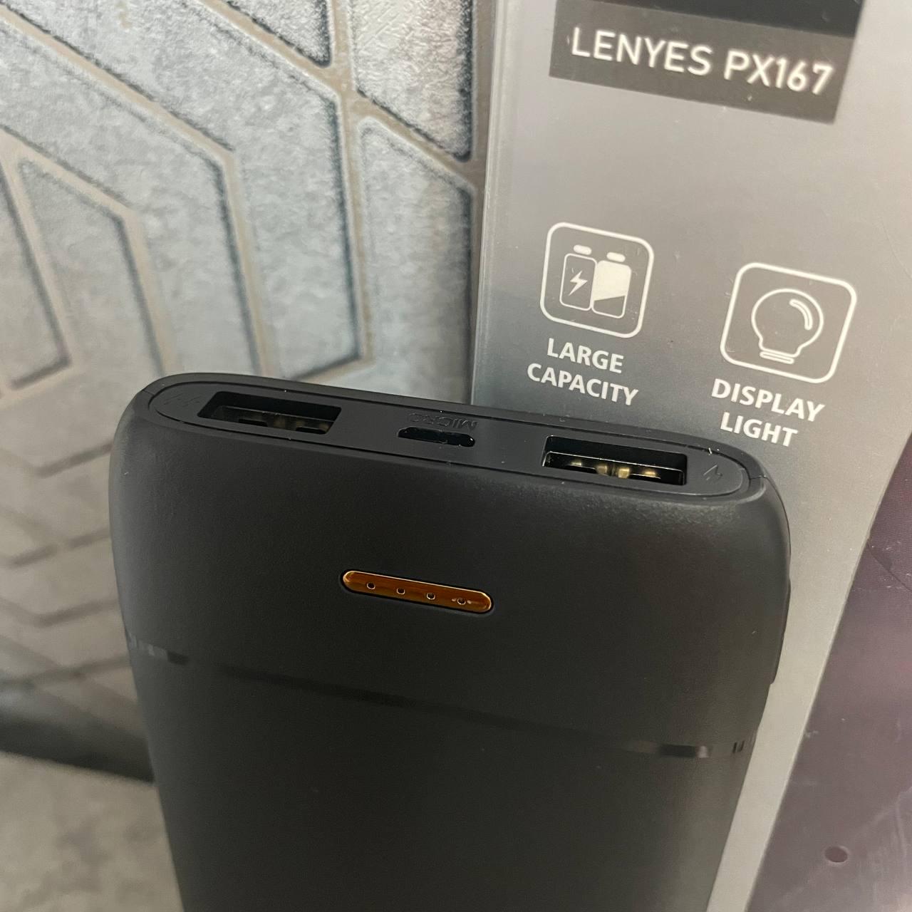 Повербанк PowerBank Lenyes PX167 10000 mAh USB x2 + Type-C + MicroUSB - фото 3