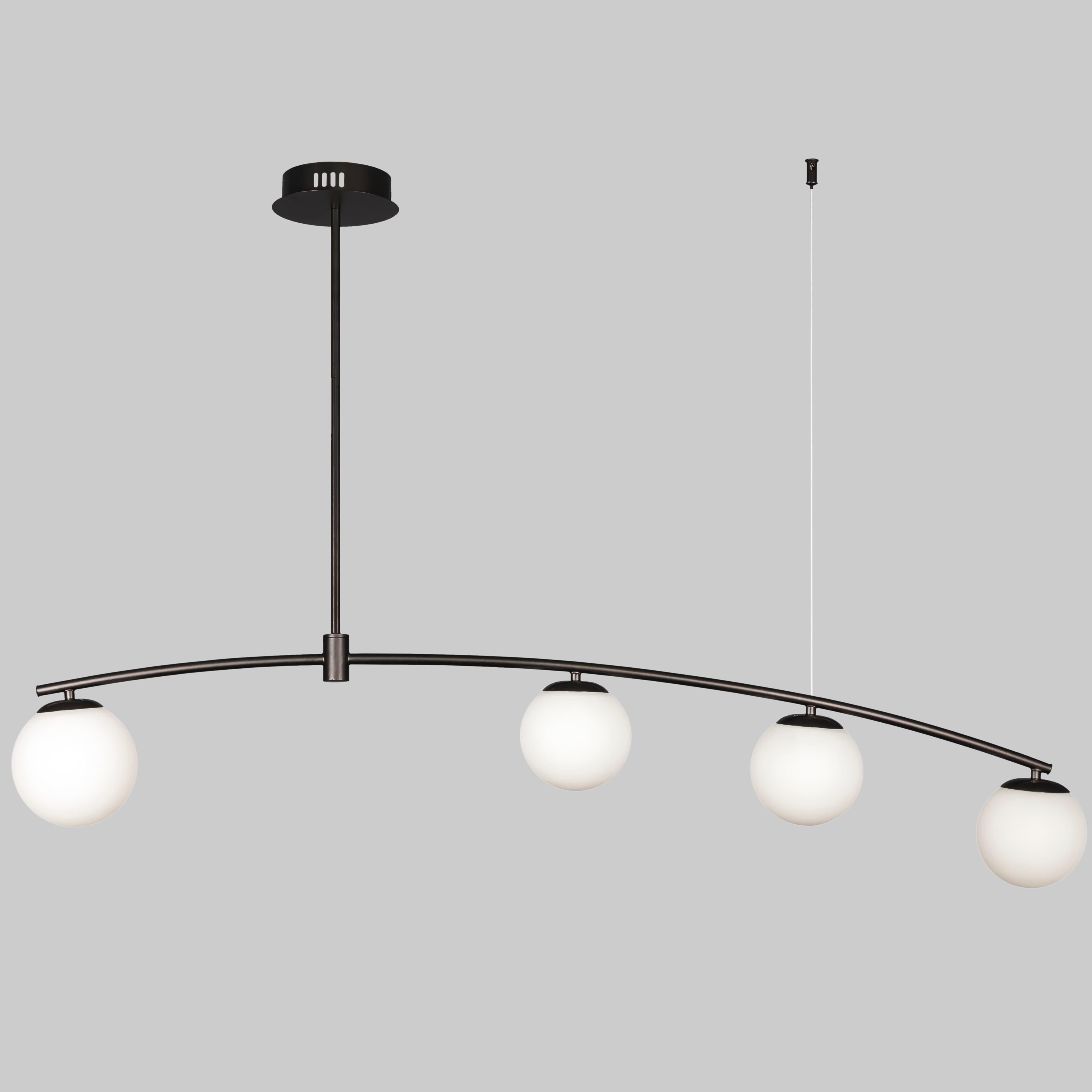 Люстра на 4 плафона Черный/Белый (52-9827-4 BK+WH)