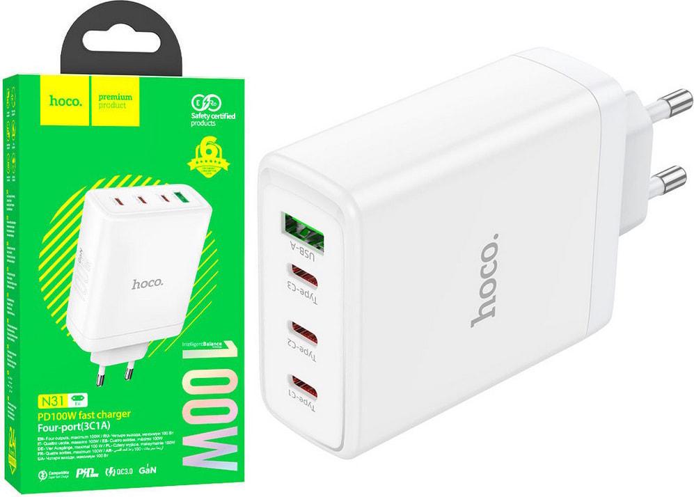 Зарядка быстрая Hoco N31 3 USB/100W (36692)
