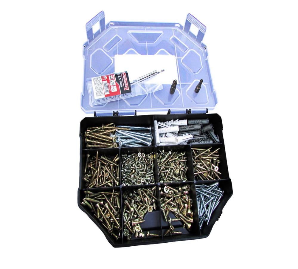 Набор шурупов универсальный бита/сверло в органайзере 712 шт. (28873199) Набор шурупов универсальный бита/сверло в органайзере 712 шт. (28873199)