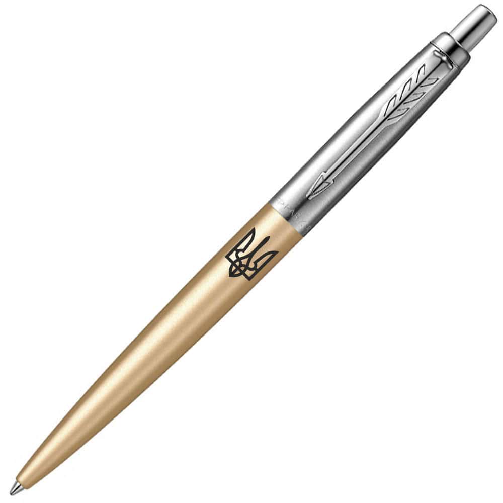Подарункова ручка кулькова Parker Jotter 17 XL UKRAINE CT BP Тризуб Matt Gold (13432_T001b)
