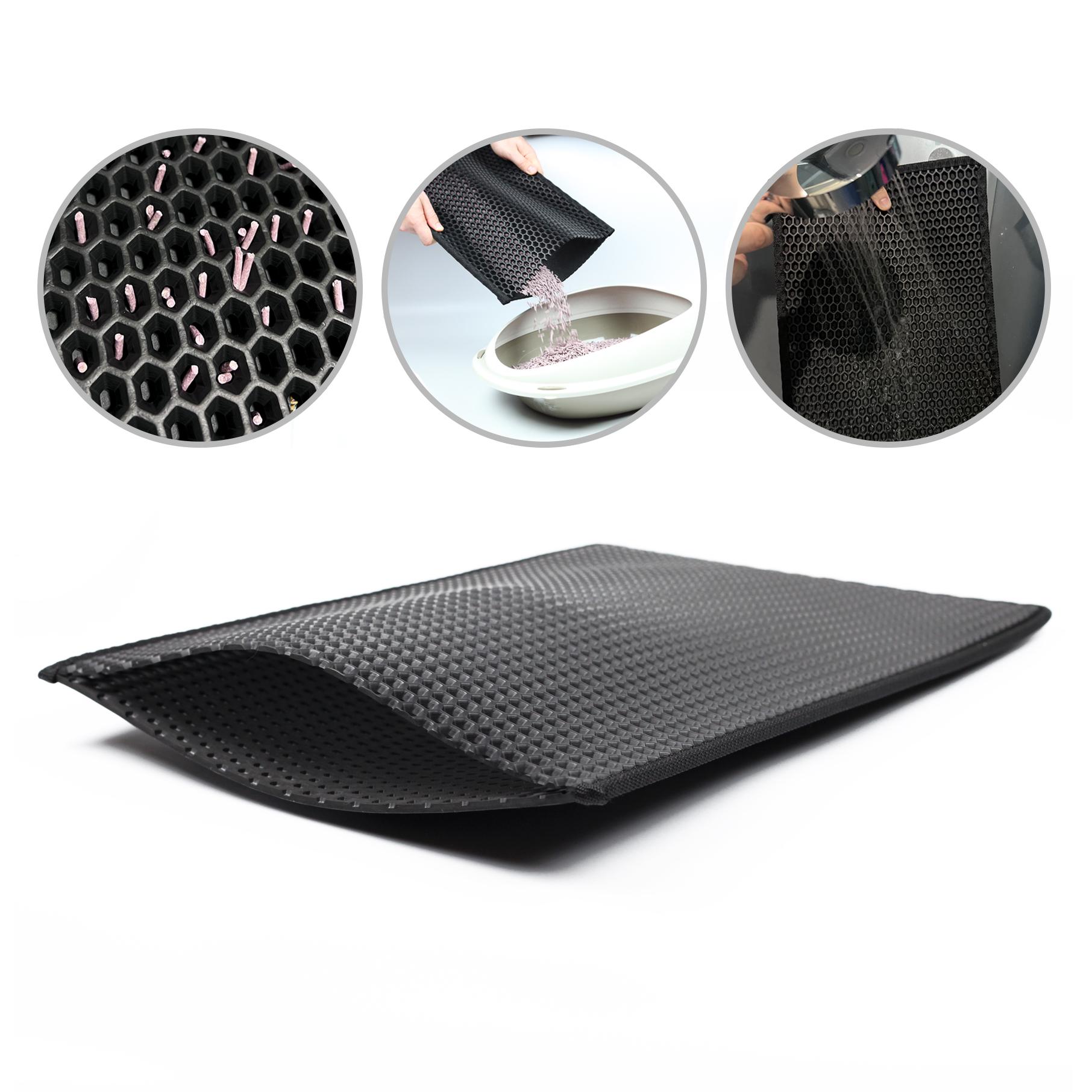 Коврик двухслойный Cat in Box для кошачьего лотка EVA 60x40 см Черный - фото 3 Коврик двухслойный Cat in Box для кошачьего лотка EVA 60x40 см Черный - фото 3