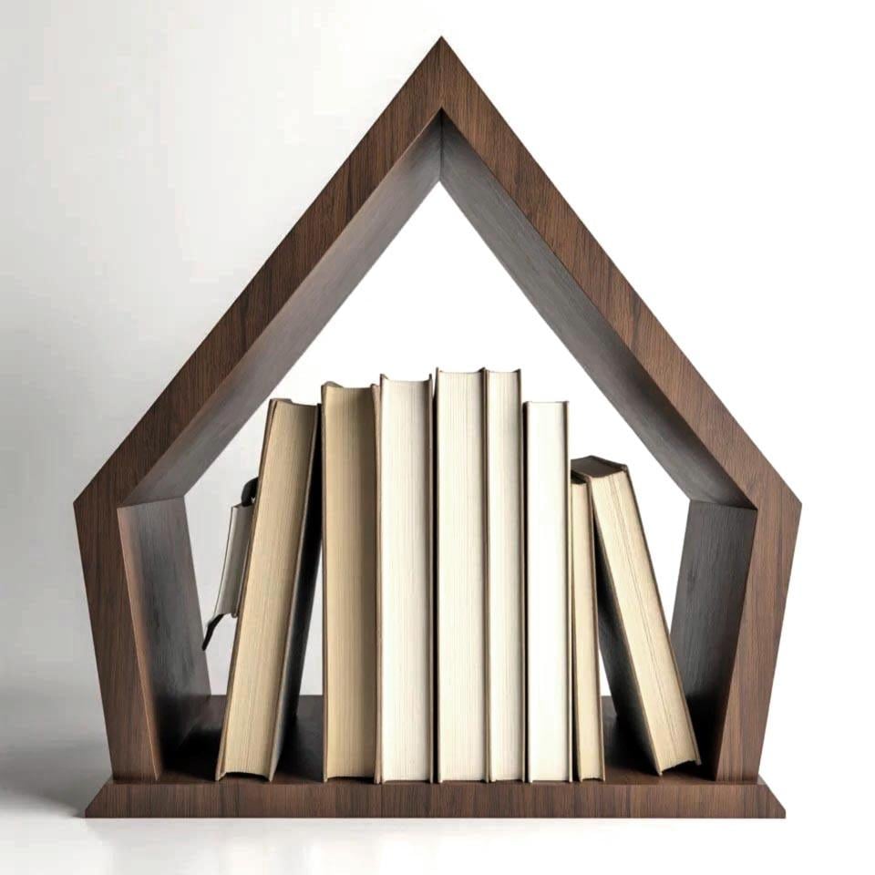 Полка книжная настольная из дерева Риками Сепия (КПА-037908)