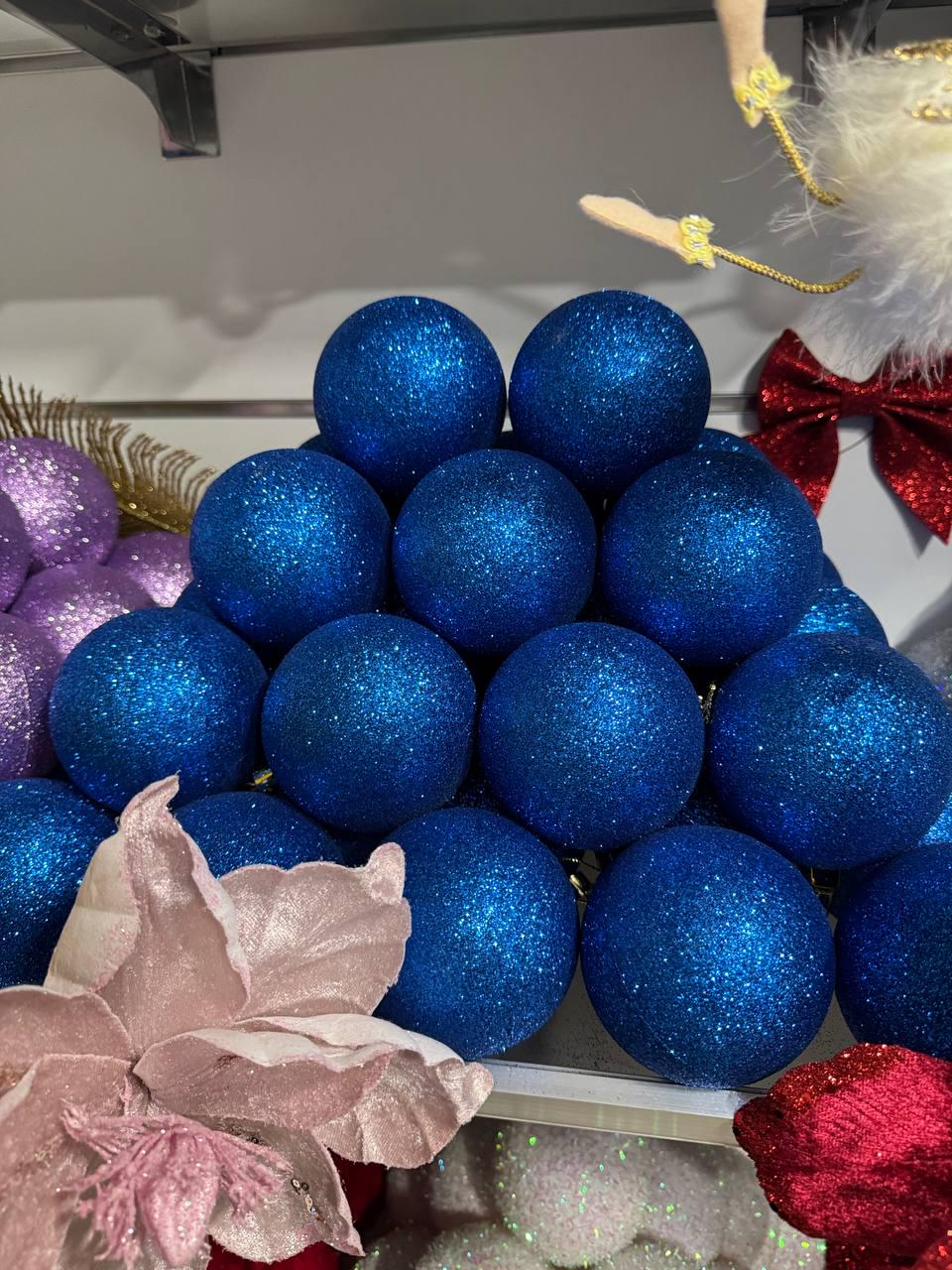 Куля новорічна глітерна 100 мм Синій (y0026) - фото 2 Куля новорічна глітерна 100 мм Синій (y0026) - фото 2