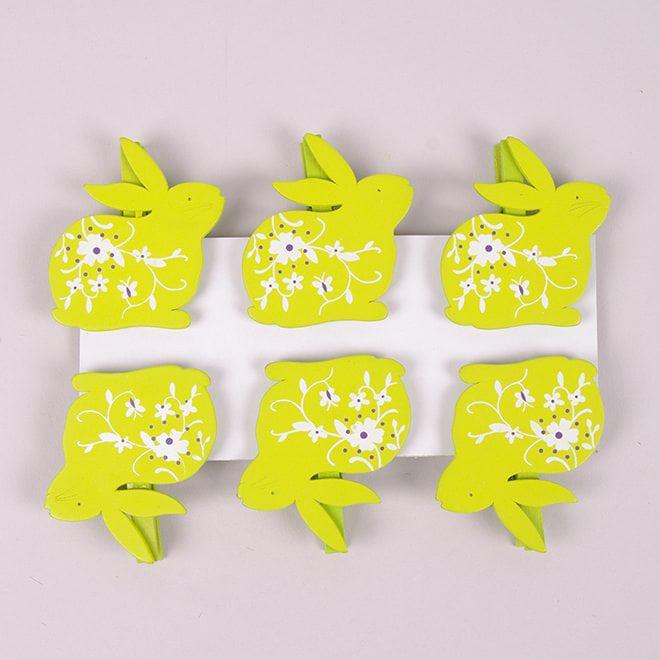 Декор Flora Зайка на прищепке 6 шт. (44153)