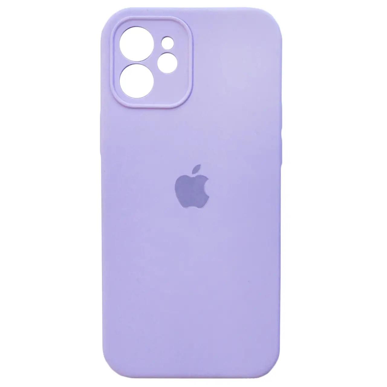 Силиконовый Чехол Накладка Закрытая Камера Silicone Case Full Camera Для iPhone 12 Light Purple