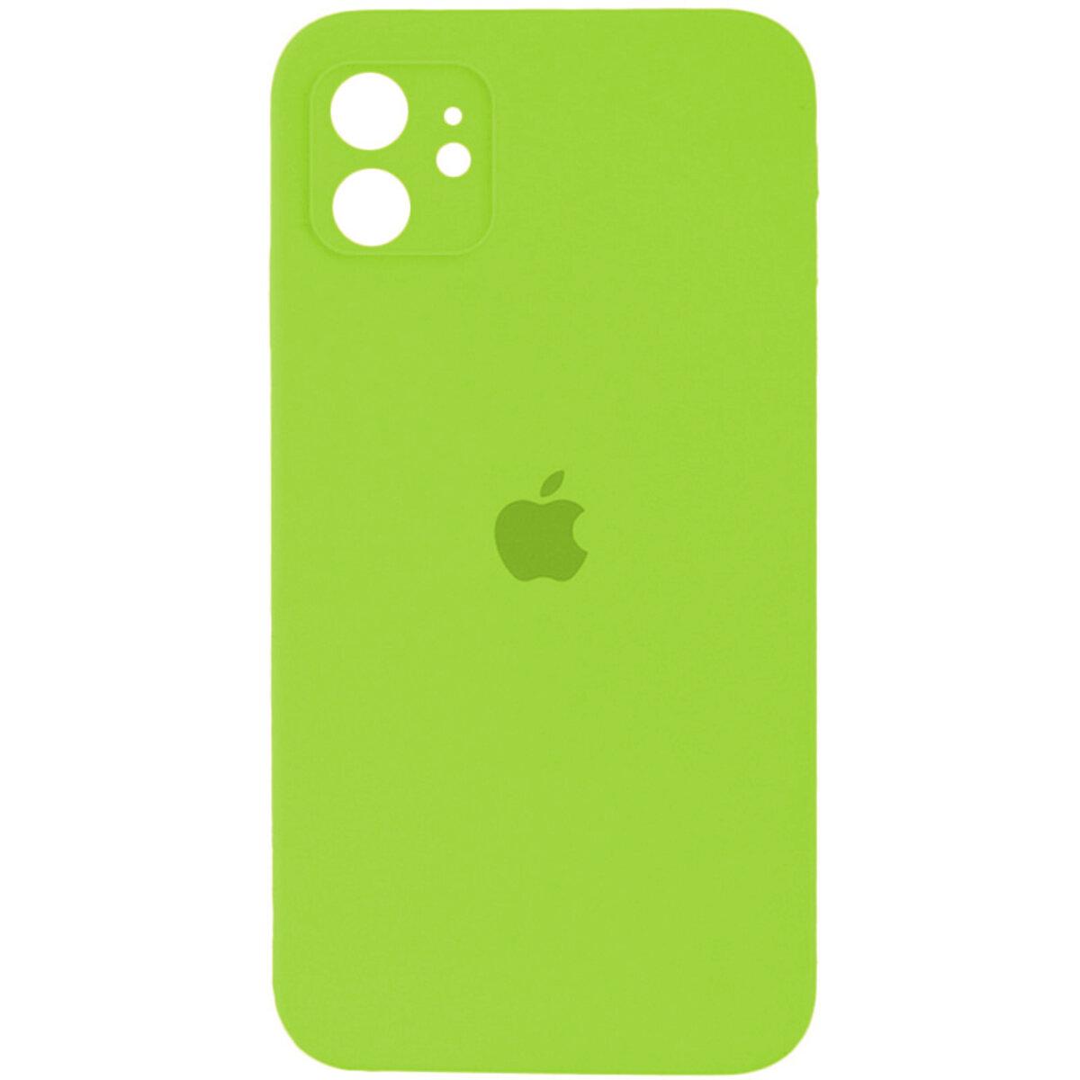 Протиударний чохол для Apple iPhone 12 Silicone Full Case AA Camera Protect / Shiny Green