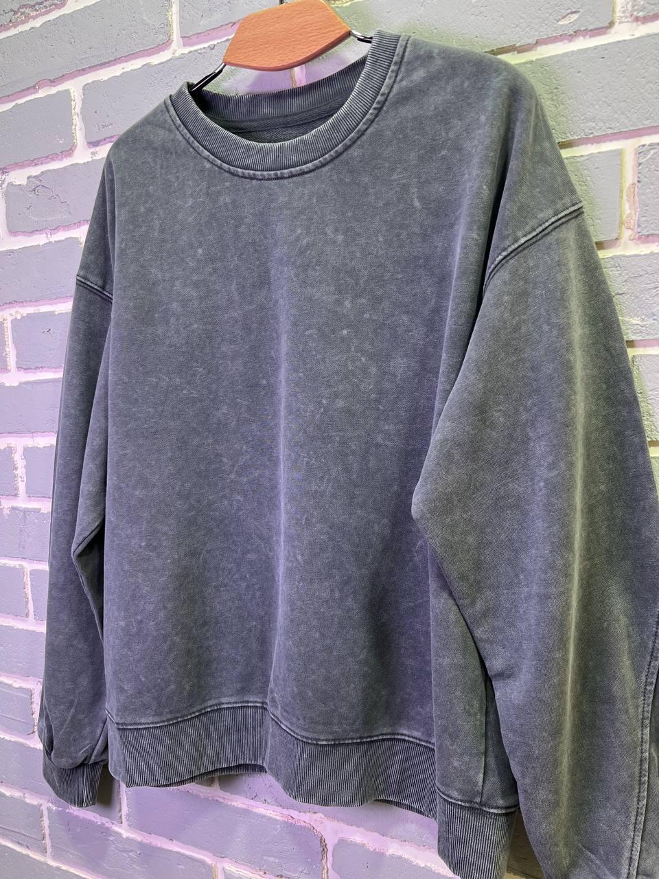 Світшот жіночий A-N 25027 вільний крій варений тай-дай середня довжина OS Сірий (3377) - фото 10 Світшот жіночий A-N 25027 вільний крій варений тай-дай середня довжина OS Сірий (3377) - фото 10