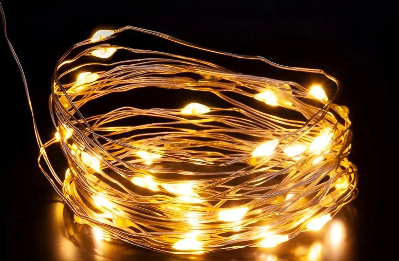 Гірлянда-роса Крапля USB на 200 LED світлодіодів білий провід 20 м Жовтий (5276)