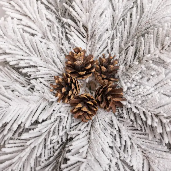 Свічник-вінок на 1 свічку з декором засніжений Білий - фото 4