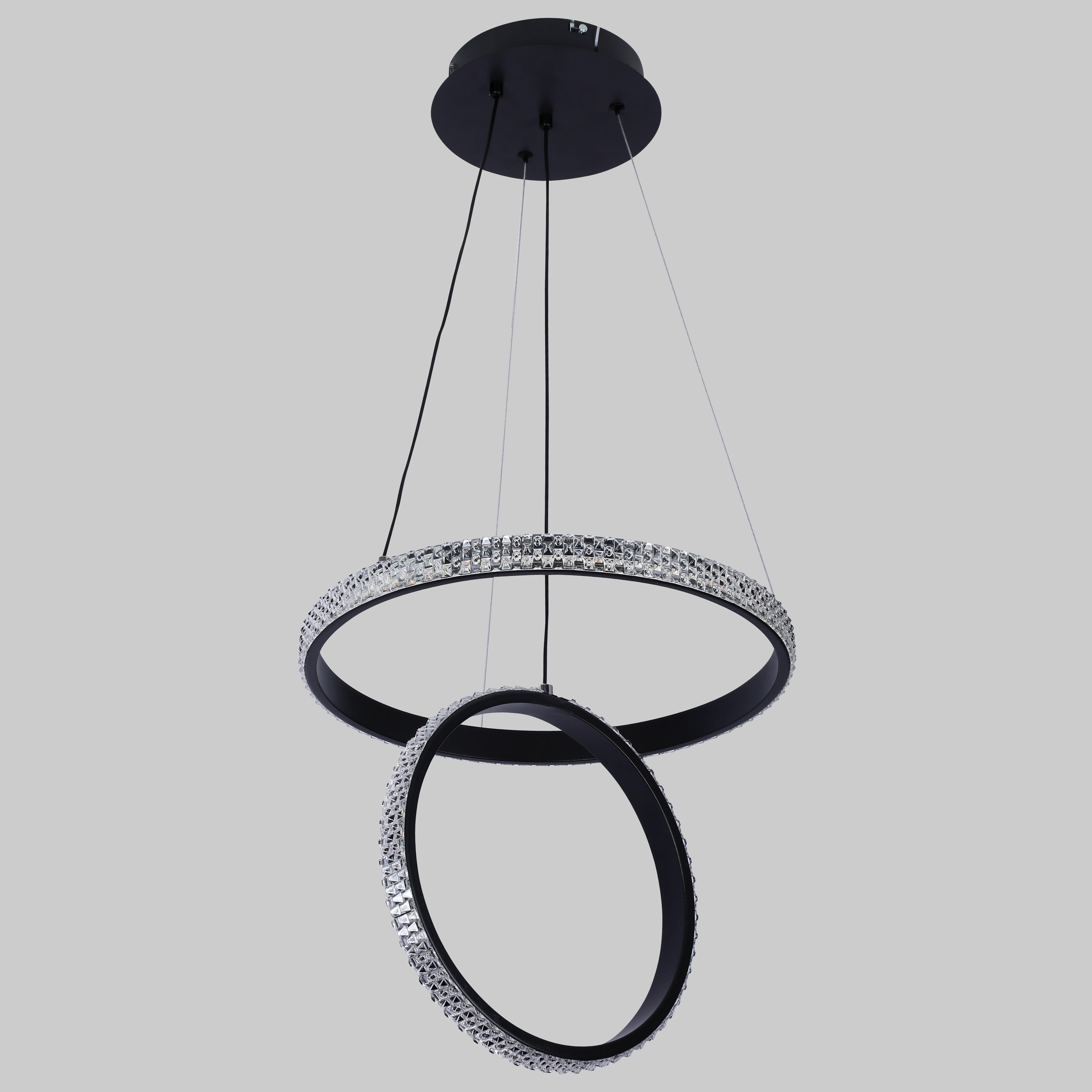 Люстра подвесная Led 40W Черный (87-1222 (400/300) BK)