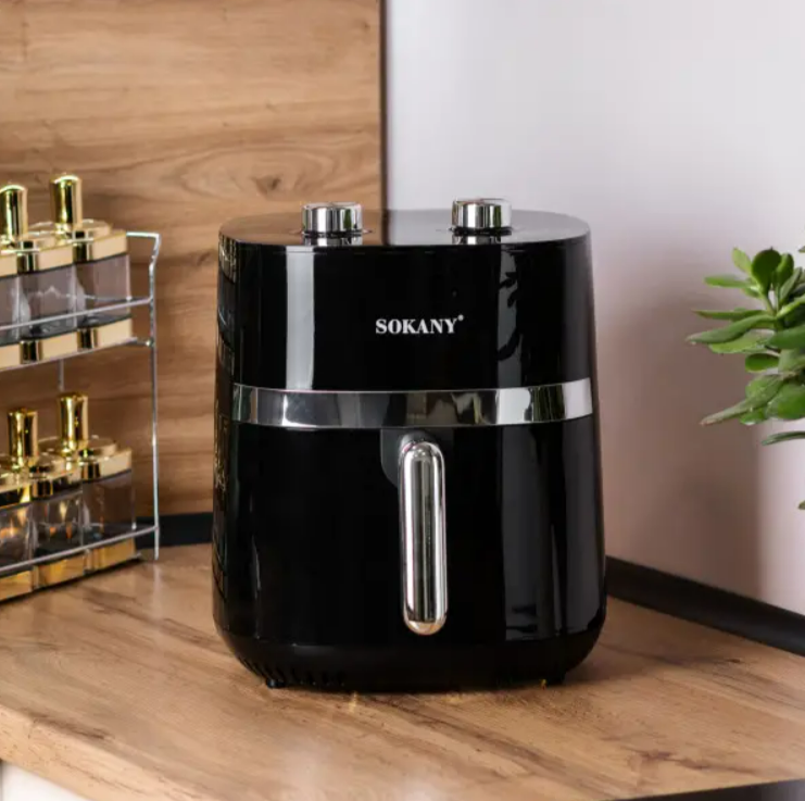 Аэрогриль Sokany SK-10024 с терморегулятором 6,5 л Черный (SK10024)