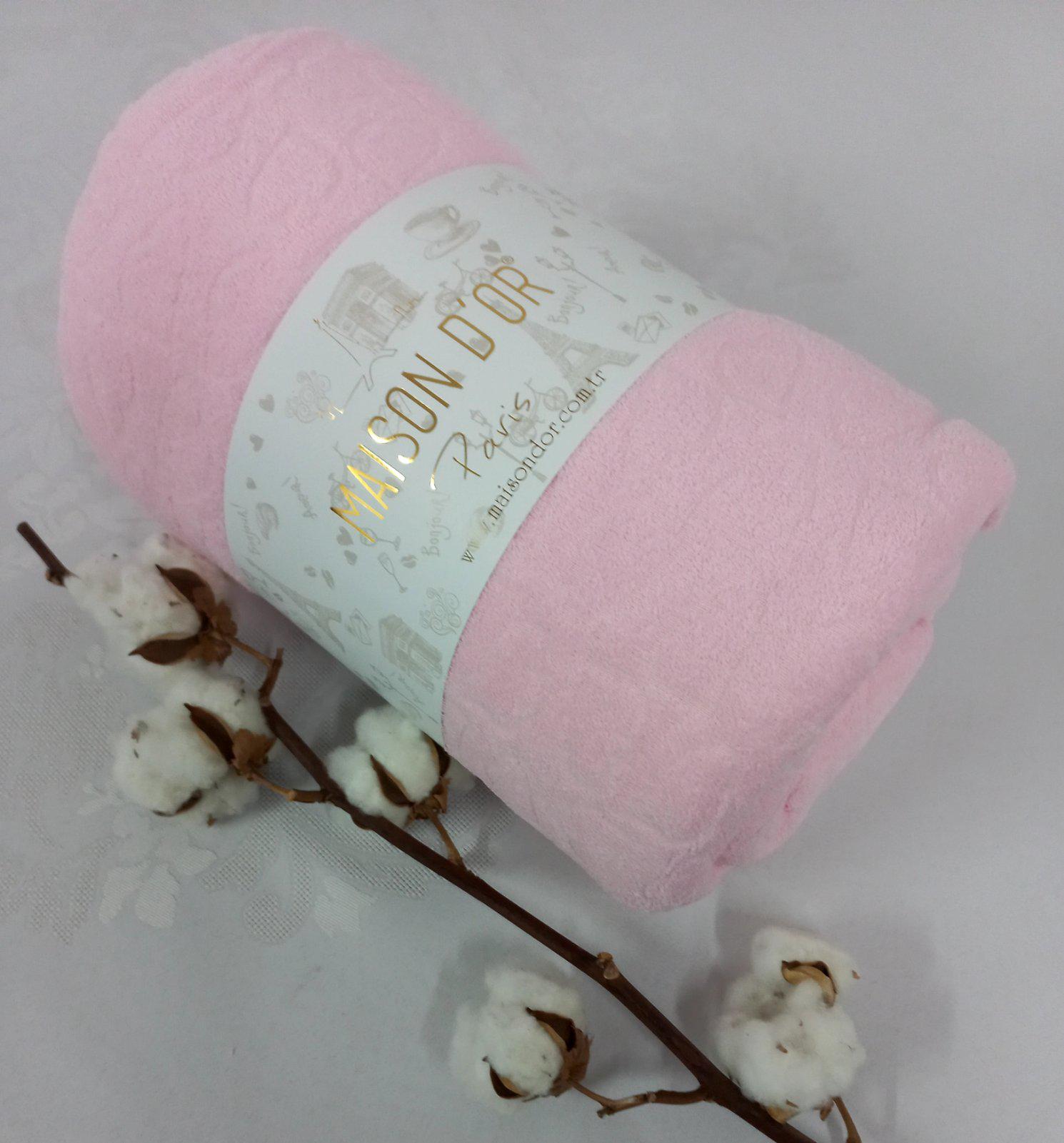 Простирадло на резинці Maison D’or 180x200 махра Jacquard з наволочками Pink (CN12940)