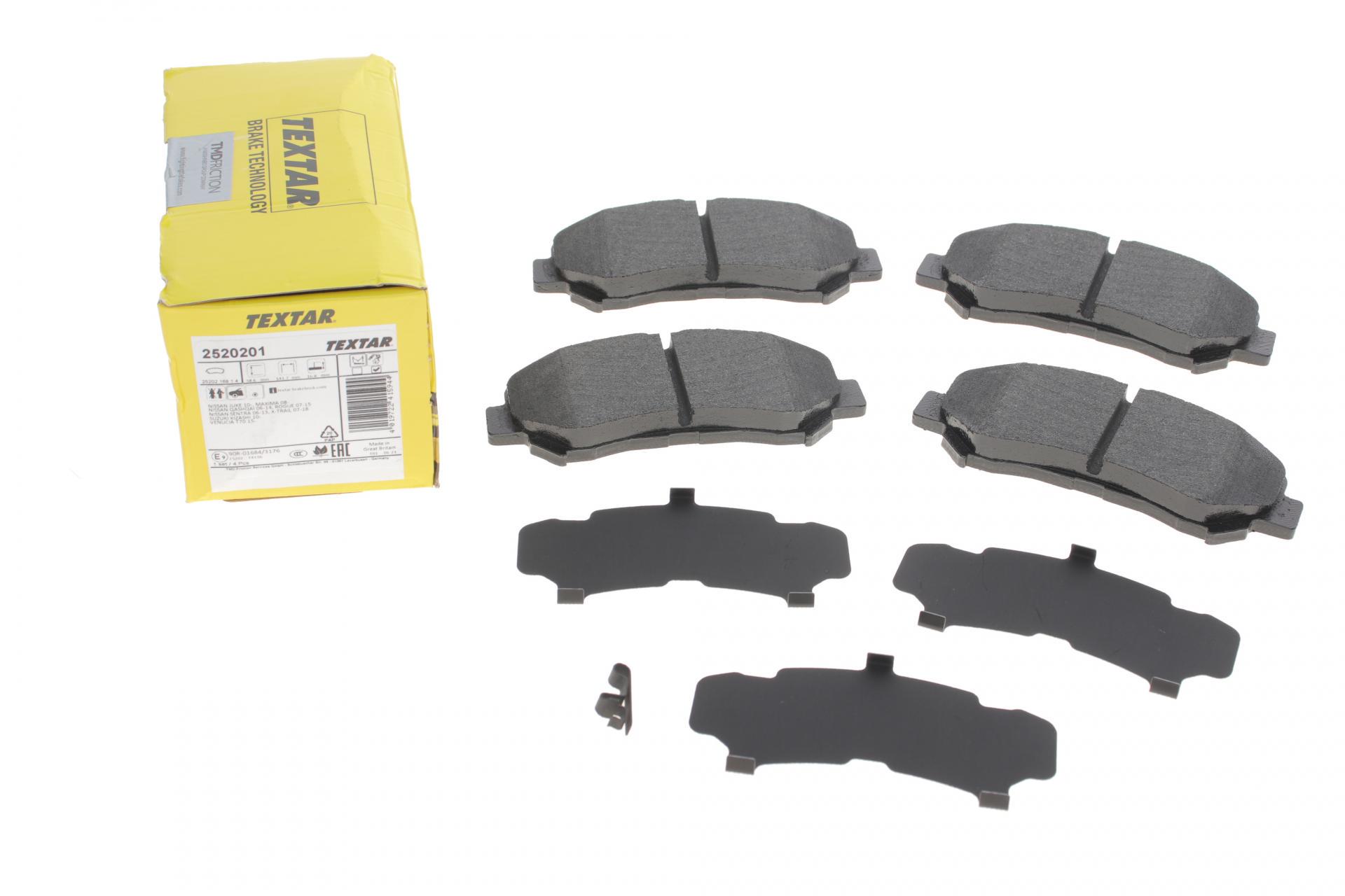 Колодки тормозные передние TEXTAR для Nissan Qashqai/X-Trail 07- Akebono 141,9x58,6x16,8 мм (2520201) Колодки тормозные передние TEXTAR для Nissan Qashqai/X-Trail 07- Akebono 141,9x58,6x16,8 мм (2520201)