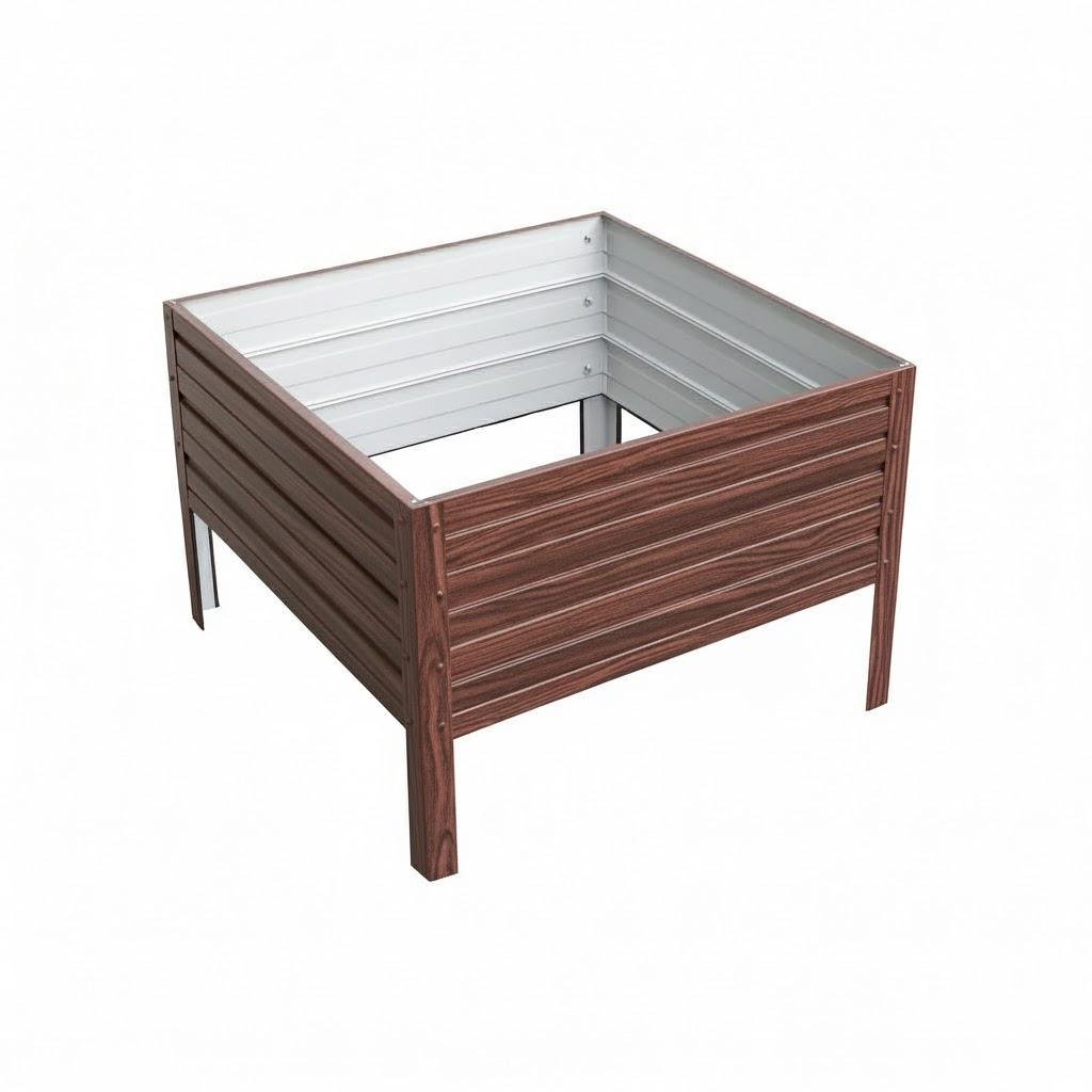 Грядка оцинкована SIMBUD 0,7х0,7х0,3 м Червоно-чорний (30770404)