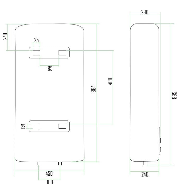 Водонагреватель Thermo Alliance DT50V20GPDD/2 сухой ТЭН 2 кВт 0,8+1,2 50 л (VRM00046726) - фото 2