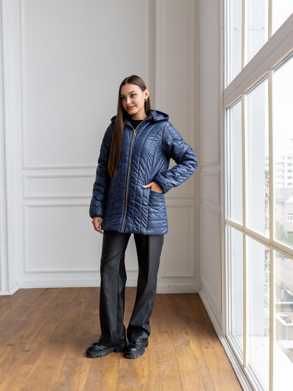 Куртка женская демисезонная San-A-Belle №8 р. 68 Синий (29438490) - фото 3 Куртка женская демисезонная San-A-Belle №8 р. 68 Синий (29438490) - фото 3