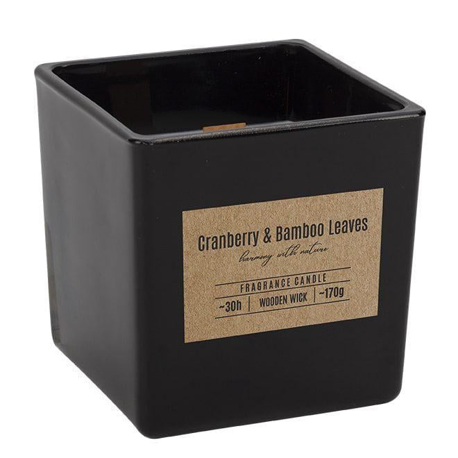 Свеча ароматическая с деревянным фитилем Flora Bispol Cranberry & Bamboo leaves (27598)