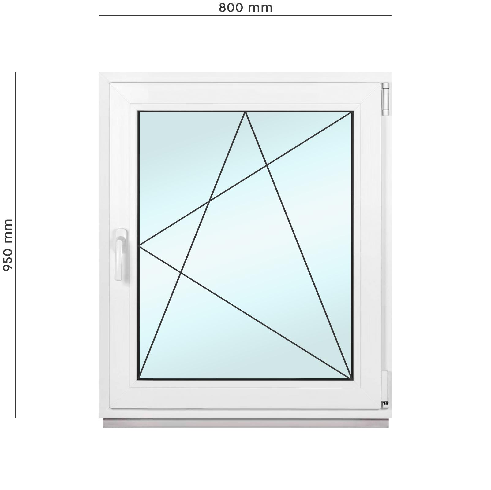 Вікно металопластикове Framex поворотно-відкидне з правим відкриттям 800х950 мм Білий - фото 2