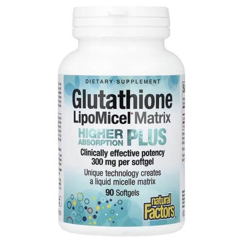 Глутатион Natural Factors Glutathione LipoMicel Matrix 300 мг 90 жидких капс. (NFS-02861)