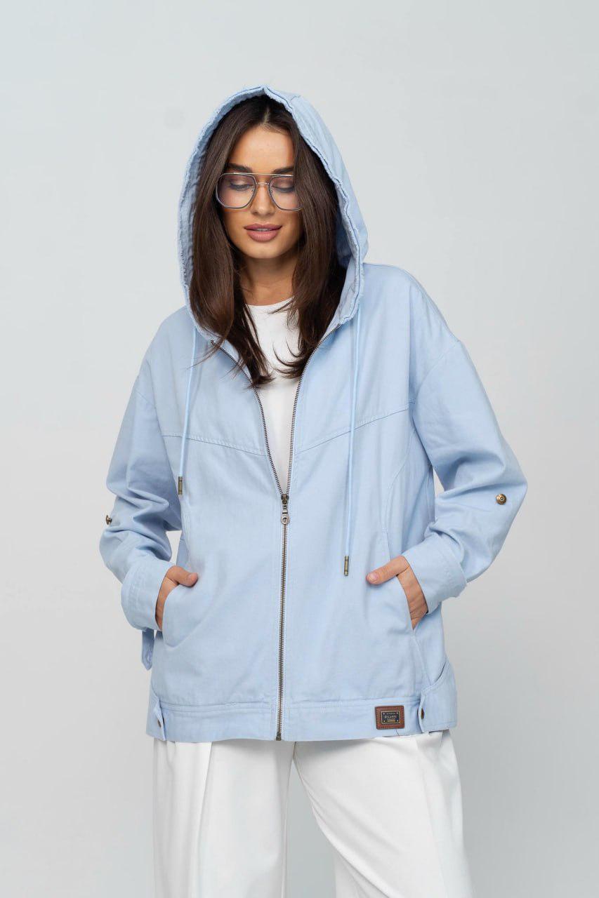Куртка-ветровка женская котоновая 2XL Голубой (33357575)