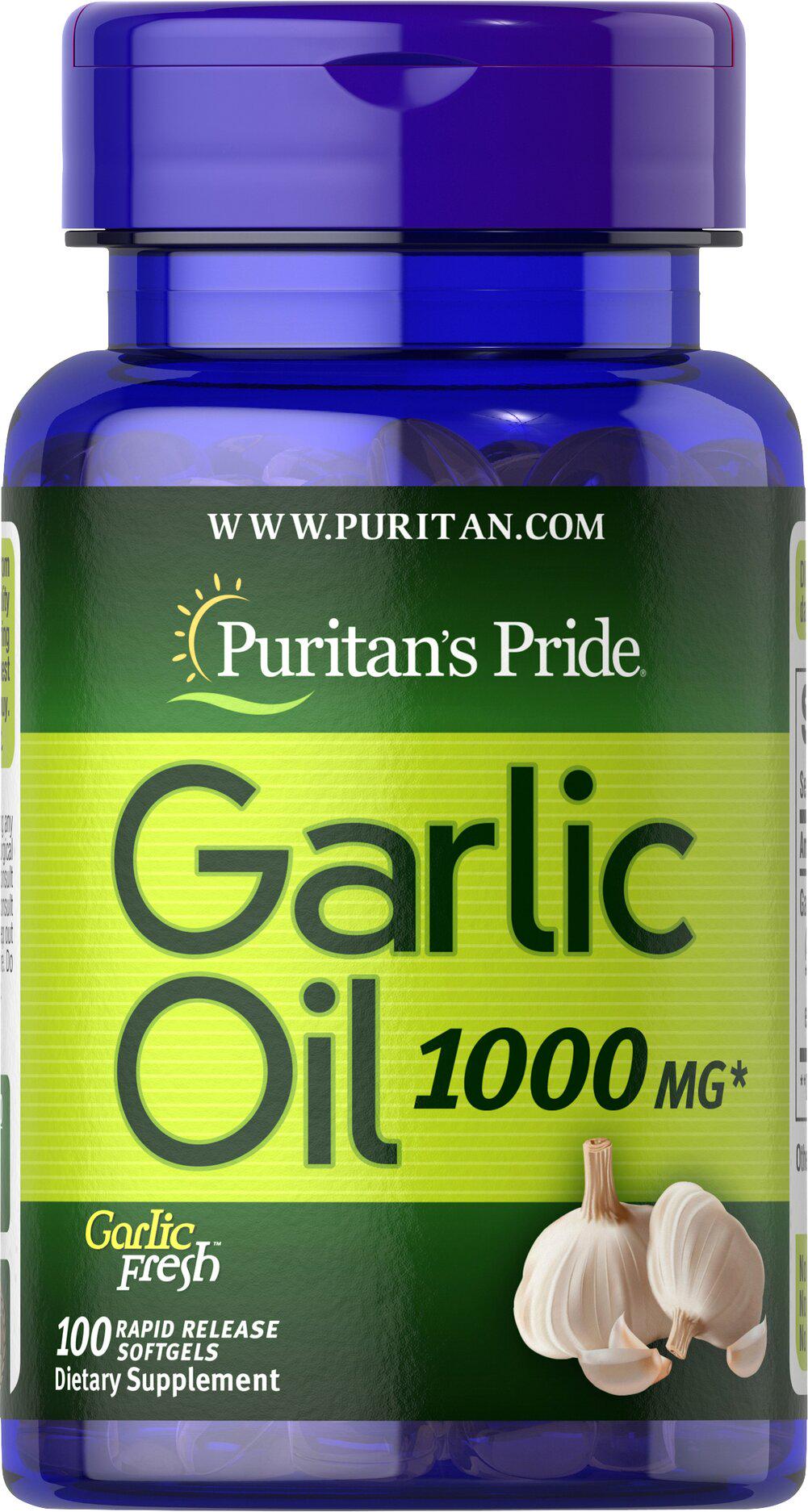 Часник Puritan's Pride Garlic Oil 1000 мг 100 Softgels