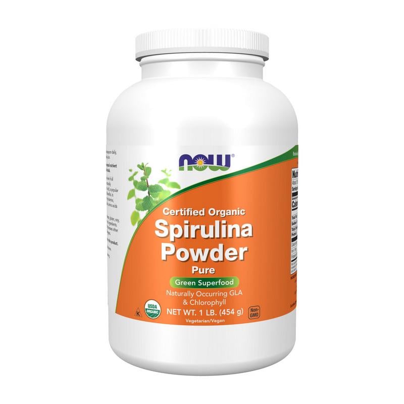 Спіруліна органічна NOW Certified Organic Spirulina Powder 454 г