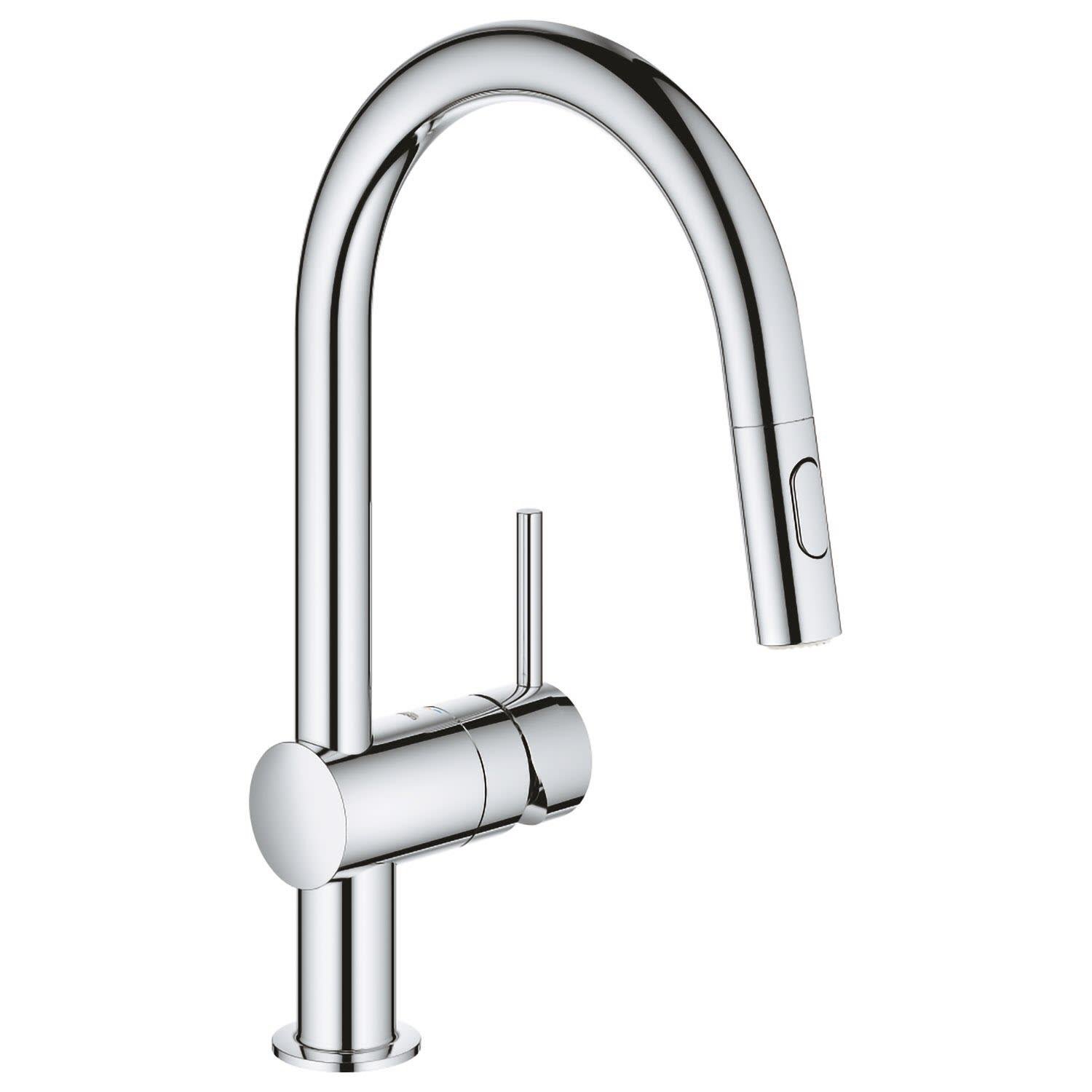 Смеситель для кухни Grohe Minta 32321002 CV030530 с видвижной лейкой Хром (159017)