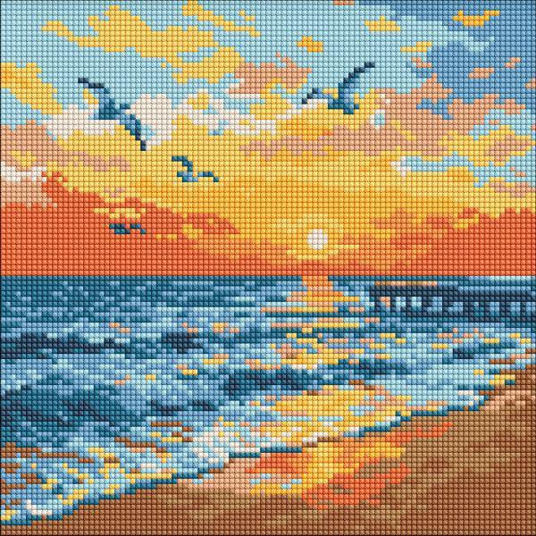 Алмазная мозаика Ideyka На берегу моря 30x30 см (Id-AMO8271)