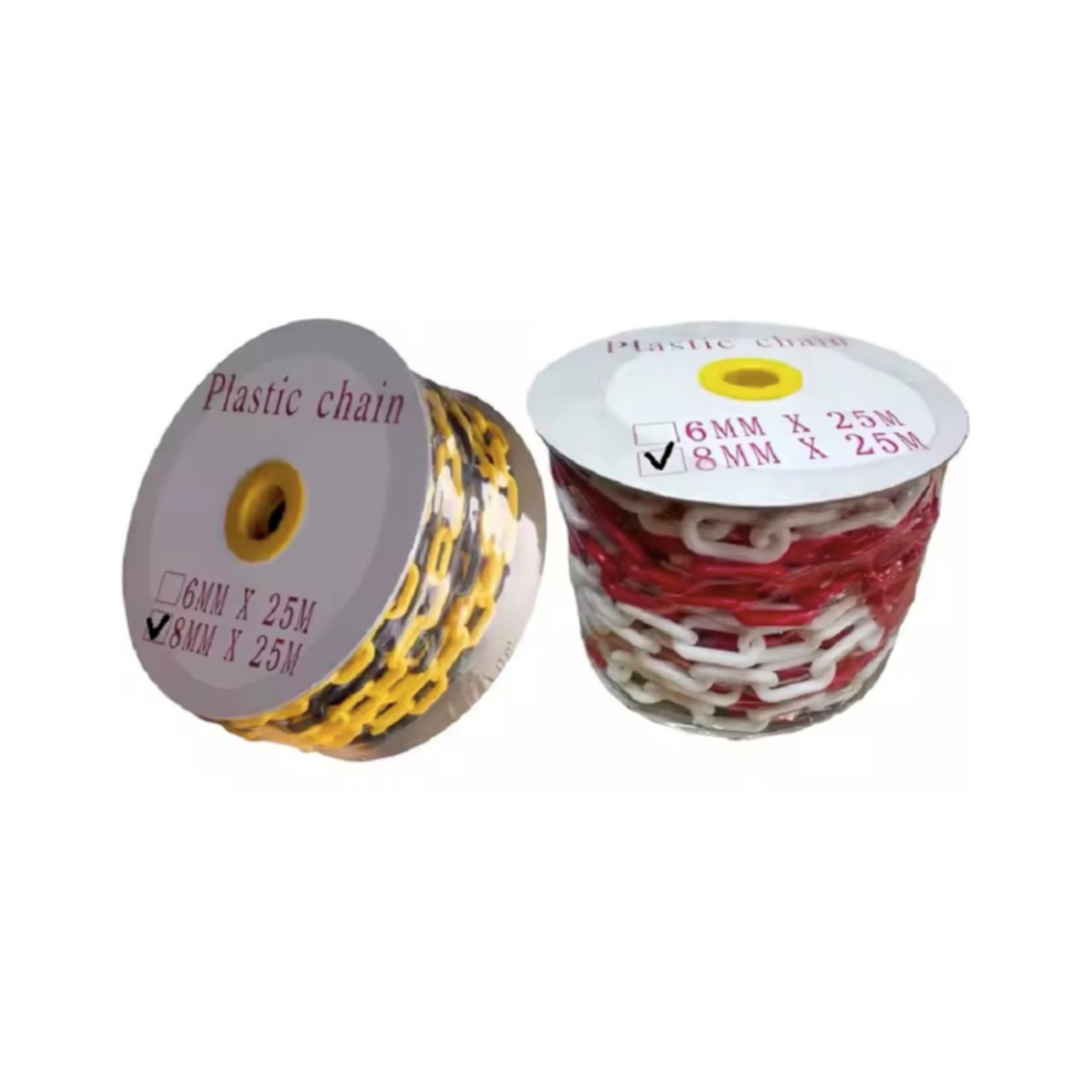 Ланцюг декоративний пластиковий 8 мм 25 м Жовто-чорний (Б409) - фото 3 Ланцюг декоративний пластиковий 8 мм 25 м Жовто-чорний (Б409) - фото 3
