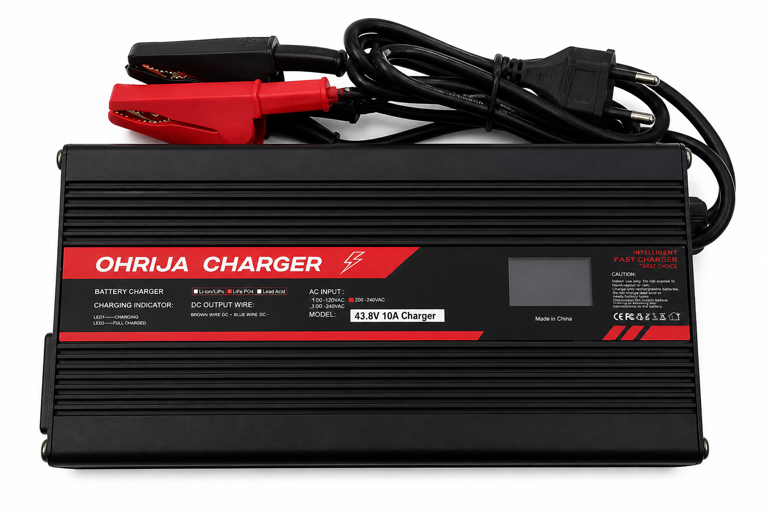 Зарядное устройство интеллектуальное OHRIJA для аккумуляторов LiFePO4 36V 12S 43,8V 10A (34553211)