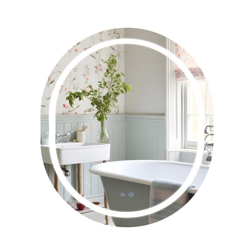 Зеркало Qtap Gemini с LED-подсветкой Touch/антизапотеванием/димером/регулировкай температуры цвета 800х700 мм (2622385987)