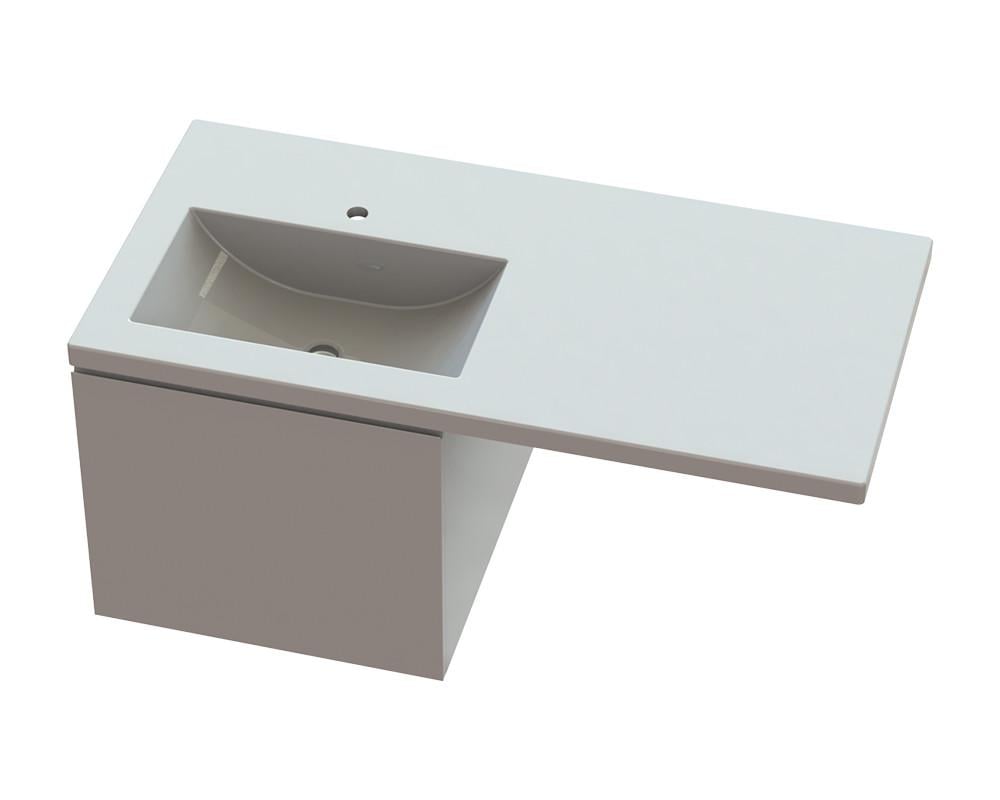 Тумба Вирджиния А200 с умывальником Юнона левый Черный глянец (1882351071)