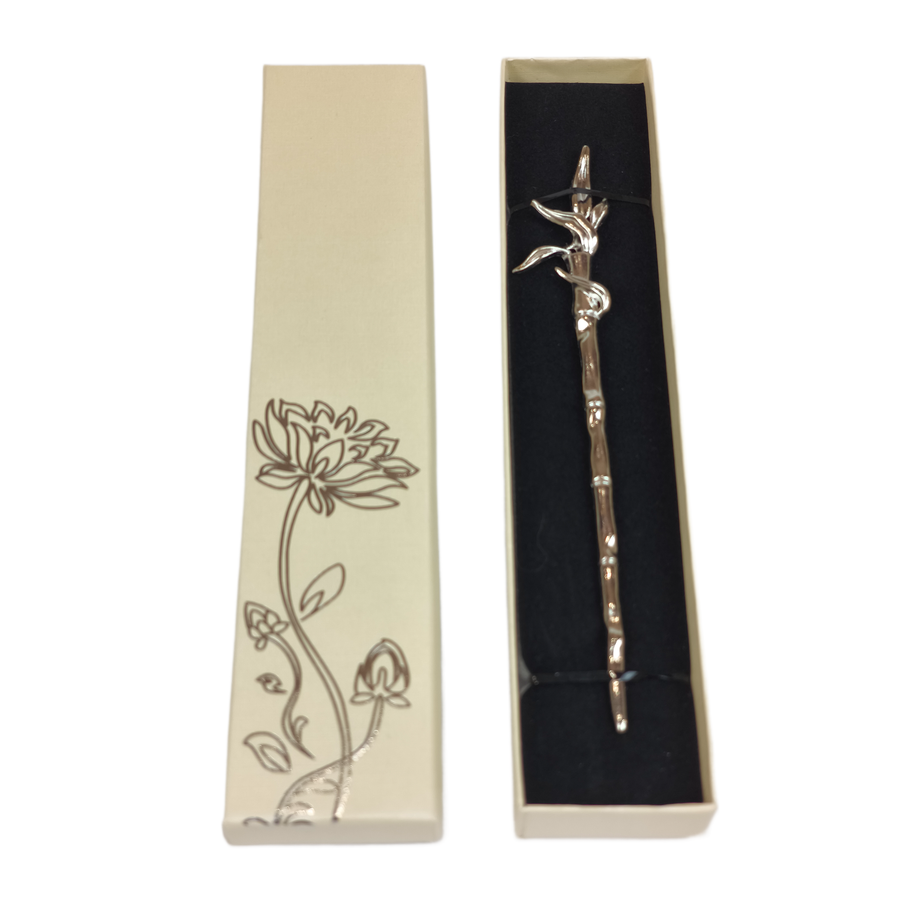 Шпилька для волосся в азіатському стилі металева в подарунковій коробочці (28057)