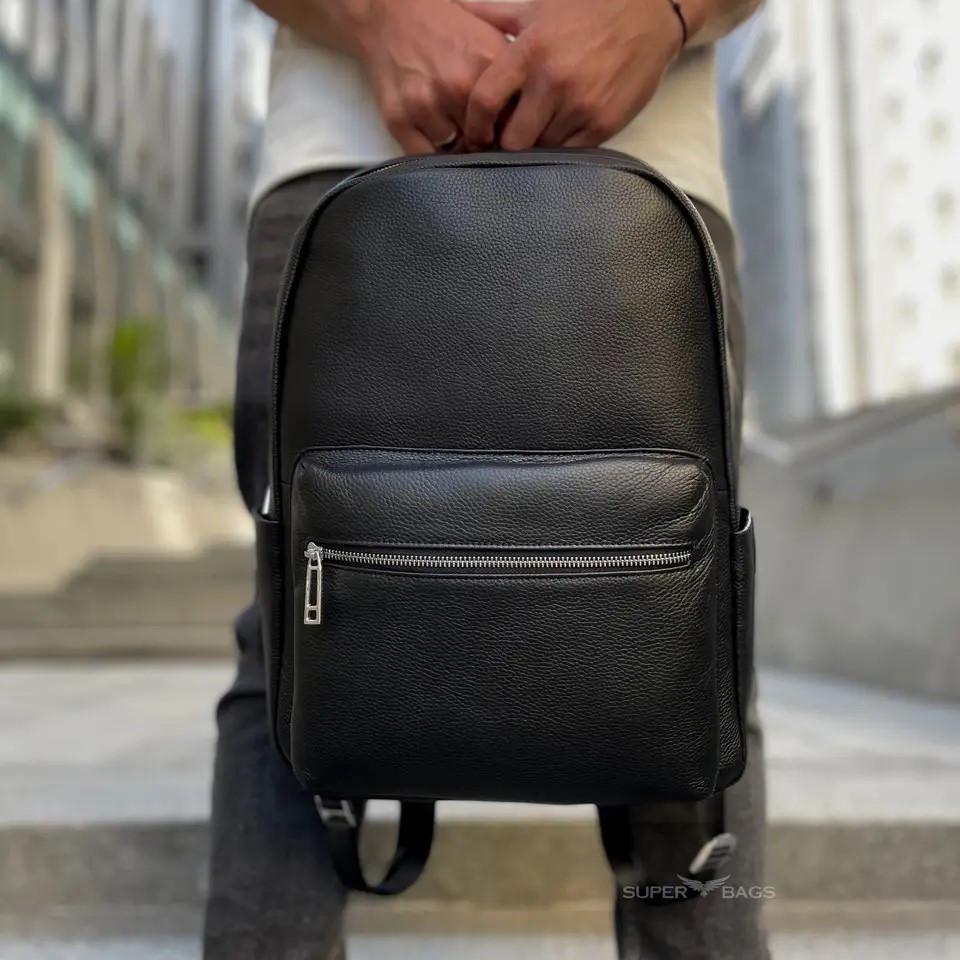 Рюкзак мужской кожаный Tiding Bag 20334 для ноутбука и документов Черный (20334)