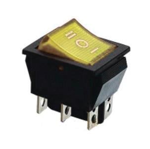 Переключатель TechnoSystems KCD2-203N Y/B 220 V перекидной с подсветкой Yellow (1554871082)