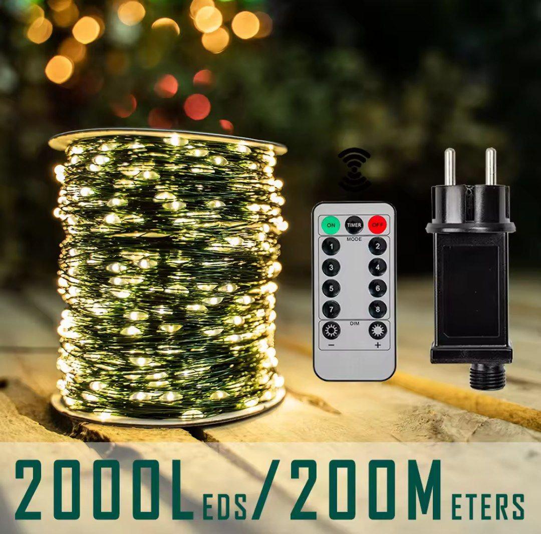 Гирлянда роса Sofi3D уличная с пультом 200 м 2000 Led Теплый белый (200m-ww-gr) - фото 2 Гирлянда роса Sofi3D уличная с пультом 200 м 2000 Led Теплый белый (200m-ww-gr) - фото 2