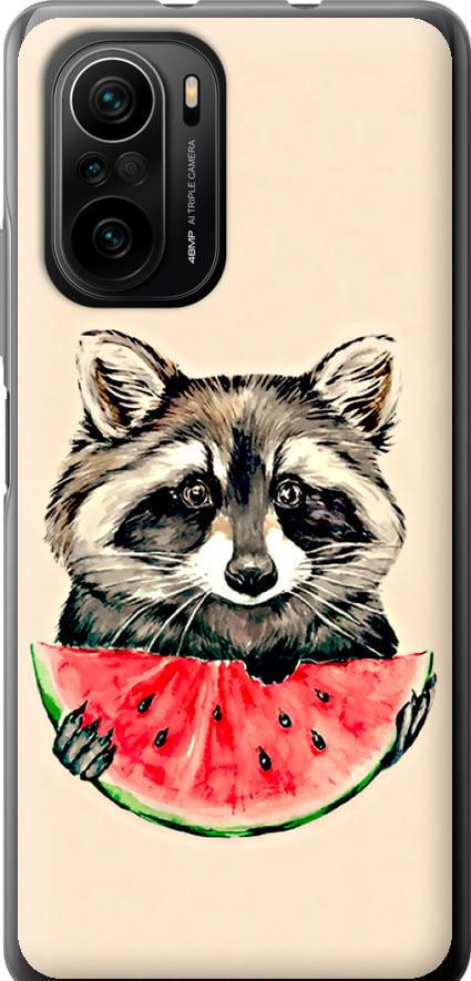 Чохол на Xiaomi Poco F3 Єнотик з кавуном (4605u-2280-42517)